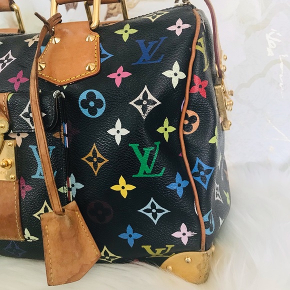 🌺Louis Vuitton Murakami Multicolor black Speedy30 - Picture 8 of 16